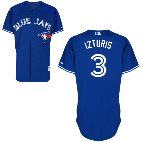 Maicer Izturis #3 MLB Jersey-Toronto Blue Jays Men's Authentic Alternate Blue Baseball Jersey